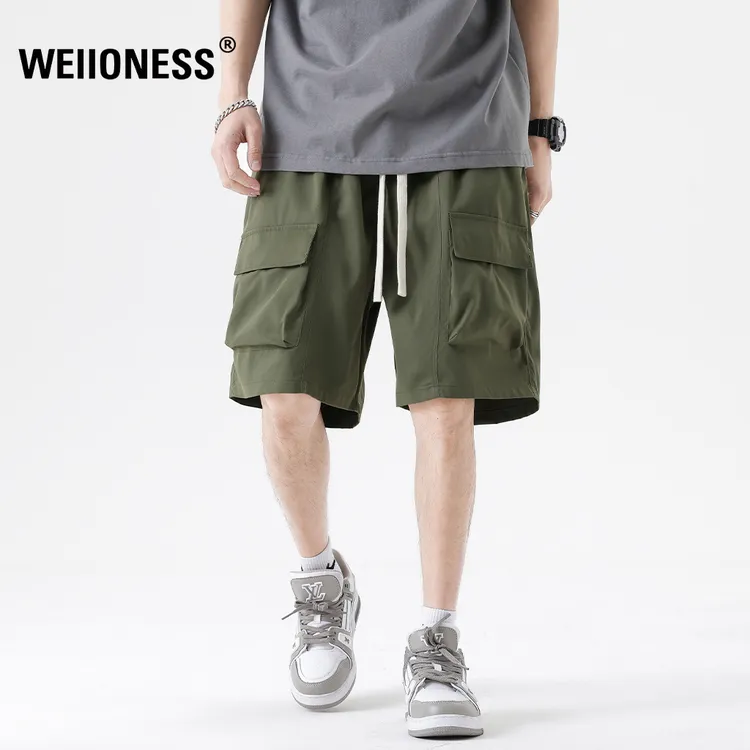 WEIIONESS休闲短裤男款夏季宽松复古工装直筒中裤简约高级感男装