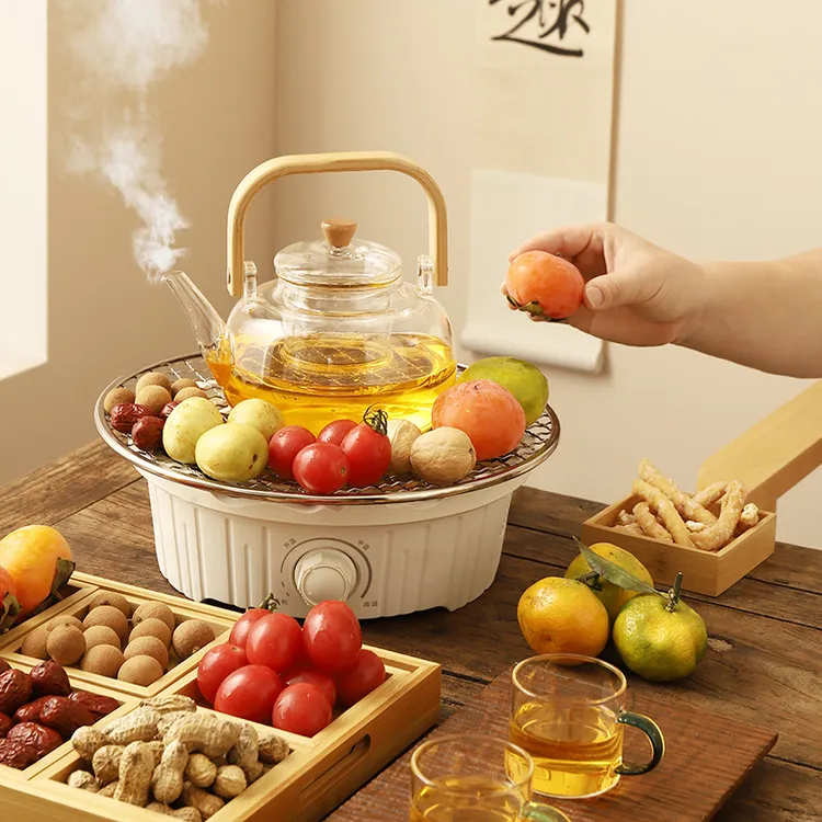 围炉煮茶旋钮款套组网红轻奢多功能家用创意简约电陶炉煮茶器