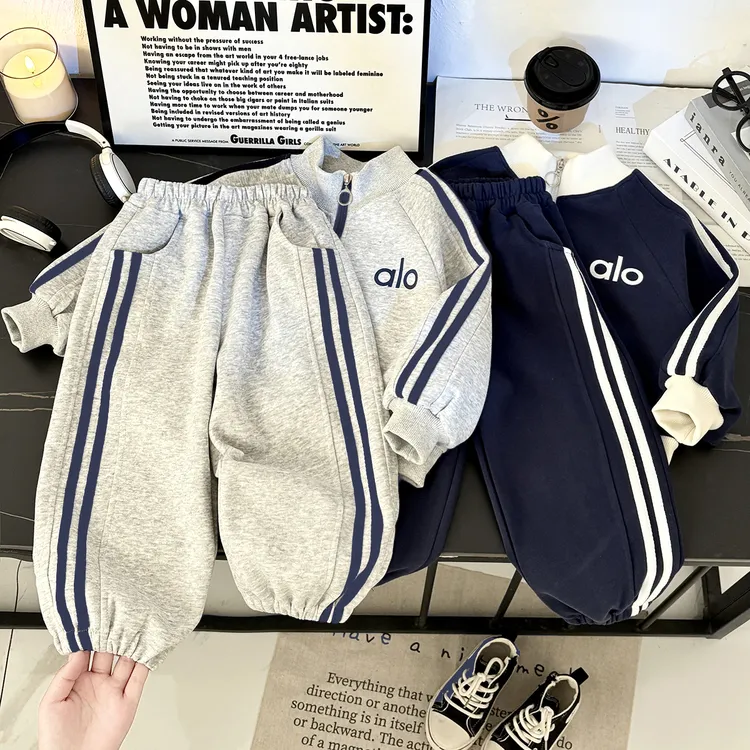 【悠悠万达】男女童同款儿童运动卫衣套装2025秋冬季新款韩系两件套