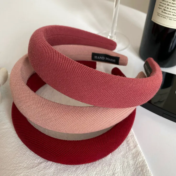 复古粉红色系海绵发箍女网红增高头箍ins韩国发饰高颅顶洗脸头箍