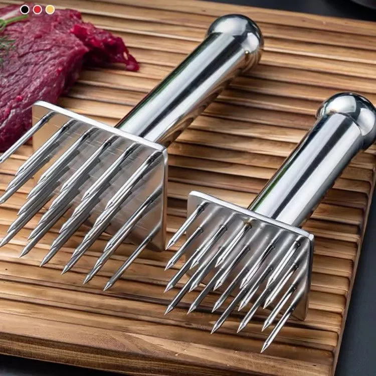 不锈钢猪皮松肉针孔器钢钉牛排猪肉扣肉松肉器 扎肉器嫩肉加厚