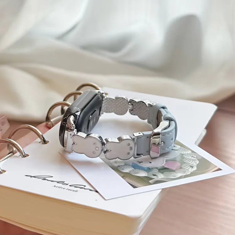 【米菲兔】适用小米手环10表带高颜值9pro皮质拼接红米watch6腕带