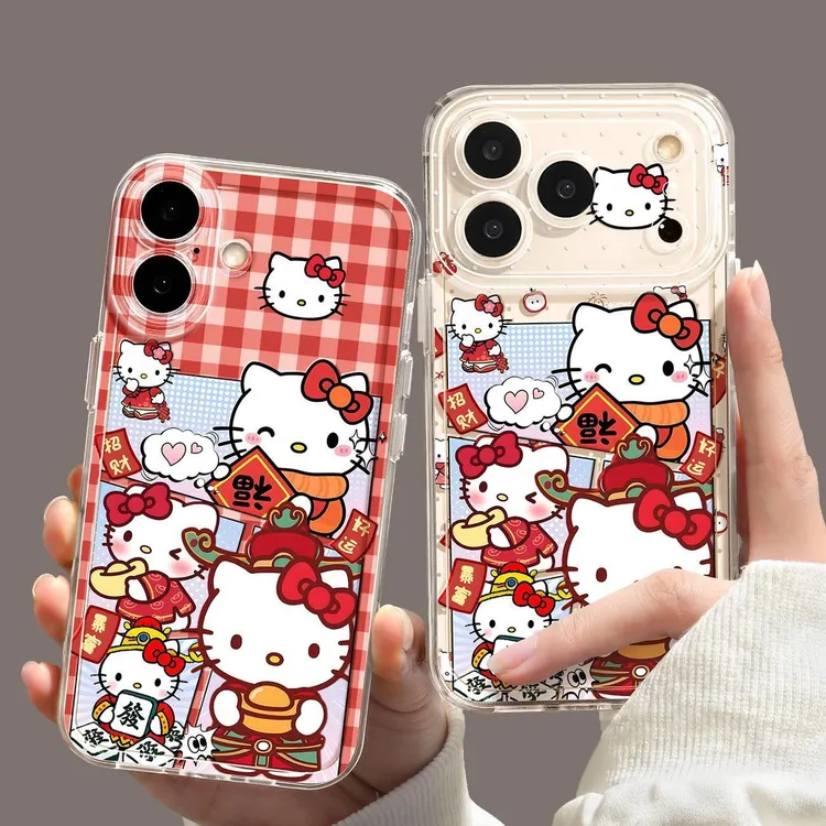 新年KT猫适用iPhone17手机壳华为荣耀透明VIVO创意OPPO小米17一加
