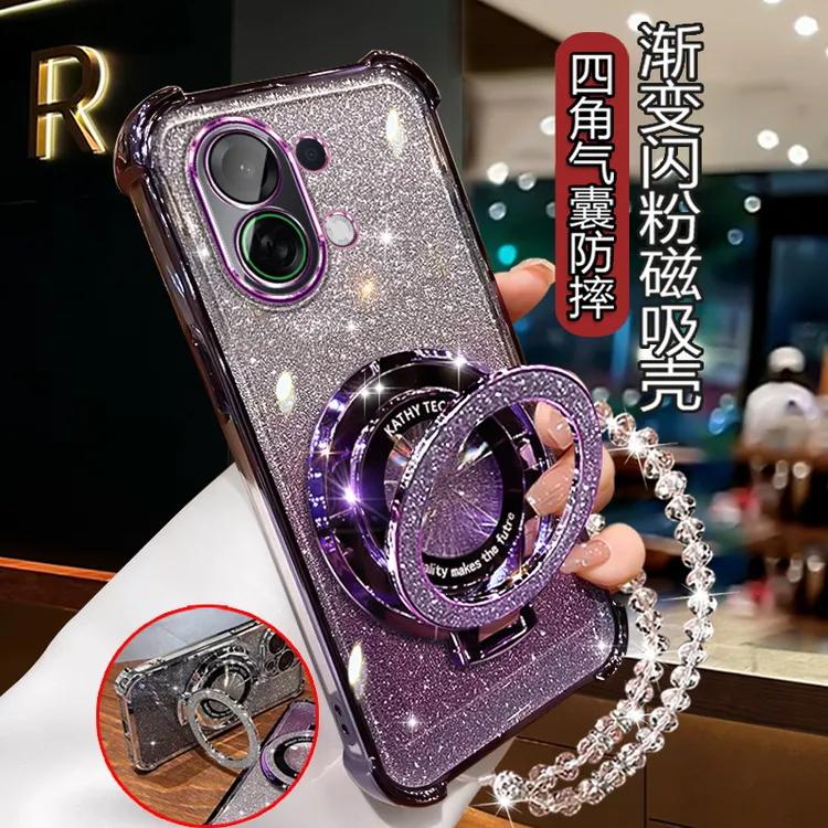 适用OPPOK13TurboPro新款手机壳带支架高级网红潮PLE110防摔电镀