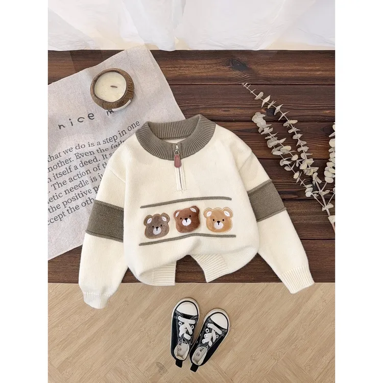 FAVMARTHA.婴幼儿毛衣宝宝针织衫毛线衣男童羊绒衫套头毛绒衫春秋