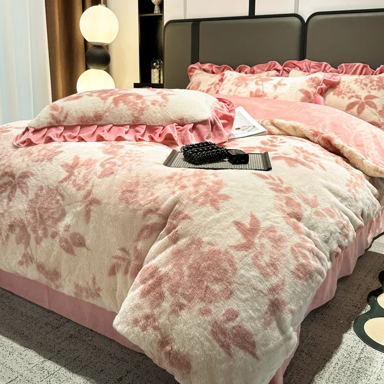 加厚兔兔毛绒被套单件牛奶绒加厚加绒学生宿舍双面珊瑚绒被罩被单