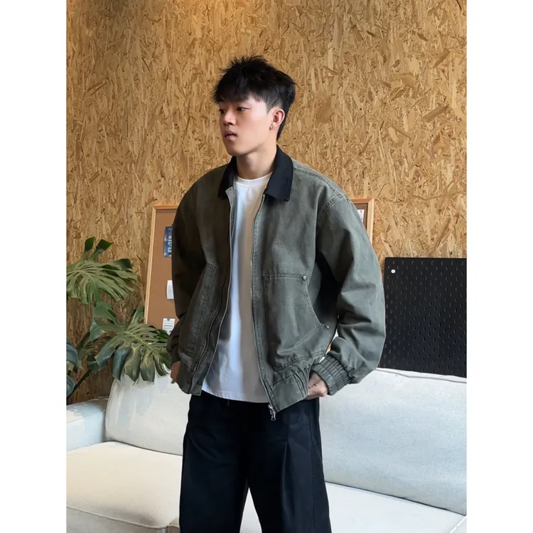 日系底特律工装夹克复古宽松百搭做旧外套