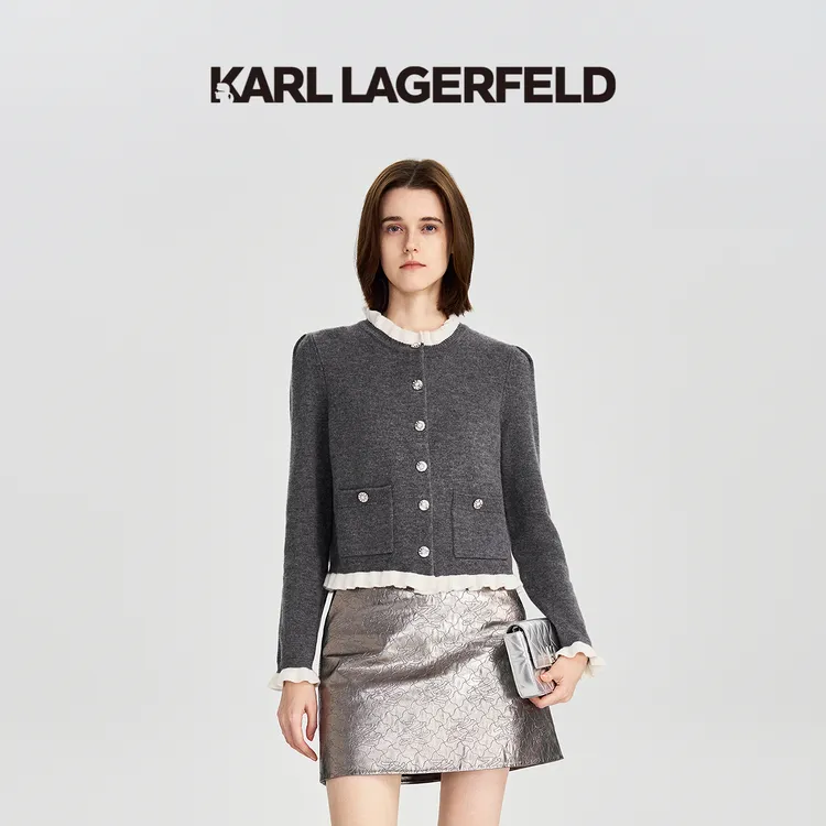 【官方】KARL LAGERFELD卡尔拉格斐秋季新款羊毛开衫老佛爷M26E2265