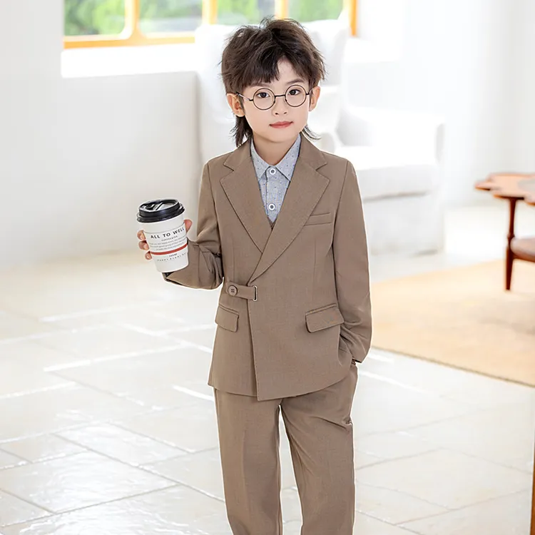 儿童西装套装花童周岁生日西服小男孩主持钢琴舞台演出服男孩礼服
