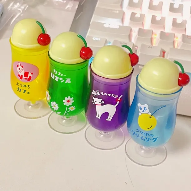 冰淇淋苏打造型小物盒食玩摆件挂链钥匙扣