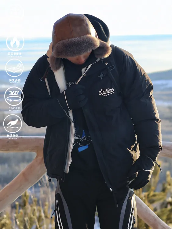 ANDTIME秋冬季运动外套男户外防风棉衣保暖体育生大衣面包棉服潮