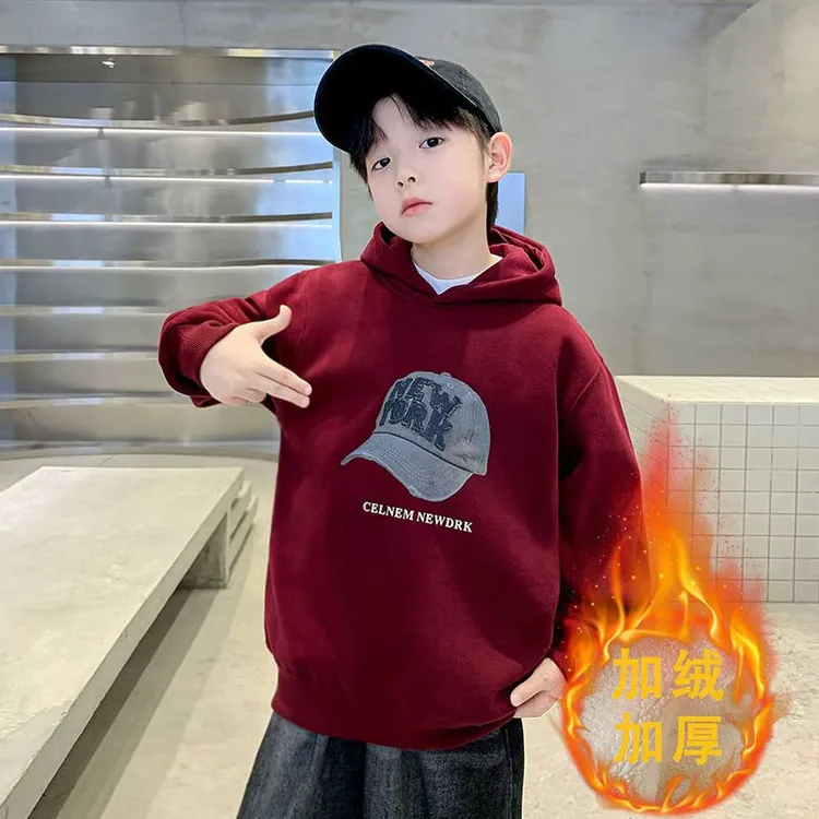儿童秋冬卫衣2025新款冬季男童上衣中大童男孩休闲长袖洋气百搭潮