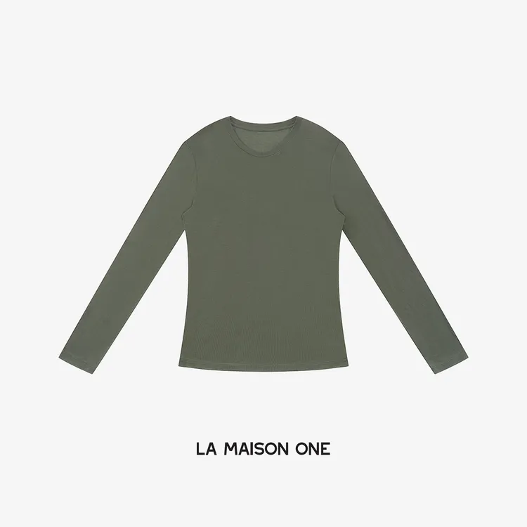 LA MAISON ONE  “面膜T”修身圆领显瘦打底T恤L253T003-1