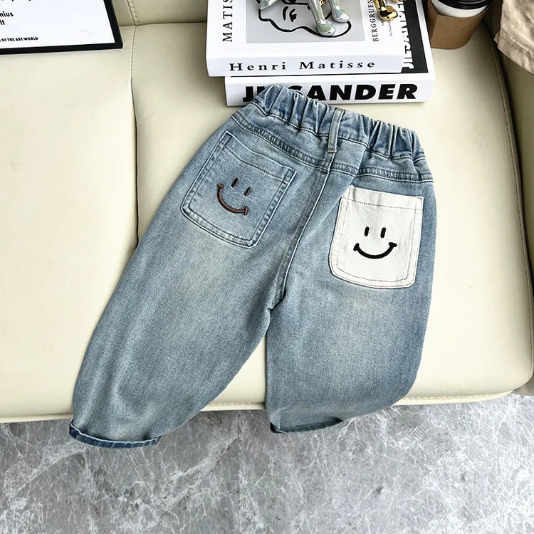 男童牛仔裤2025新款春秋休闲宽松裤子中小童韩版直筒裤潮流阔腿裤