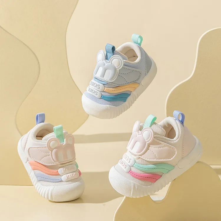 2024年春季新款毛毛虫学步鞋女透气网面婴儿鞋子男防滑耐磨鞋