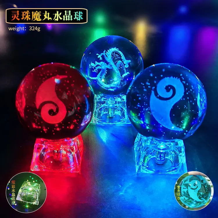 哪吒2之魔童闹海周边魔丸灵珠同款夜灯动漫手办水晶球送六一儿童