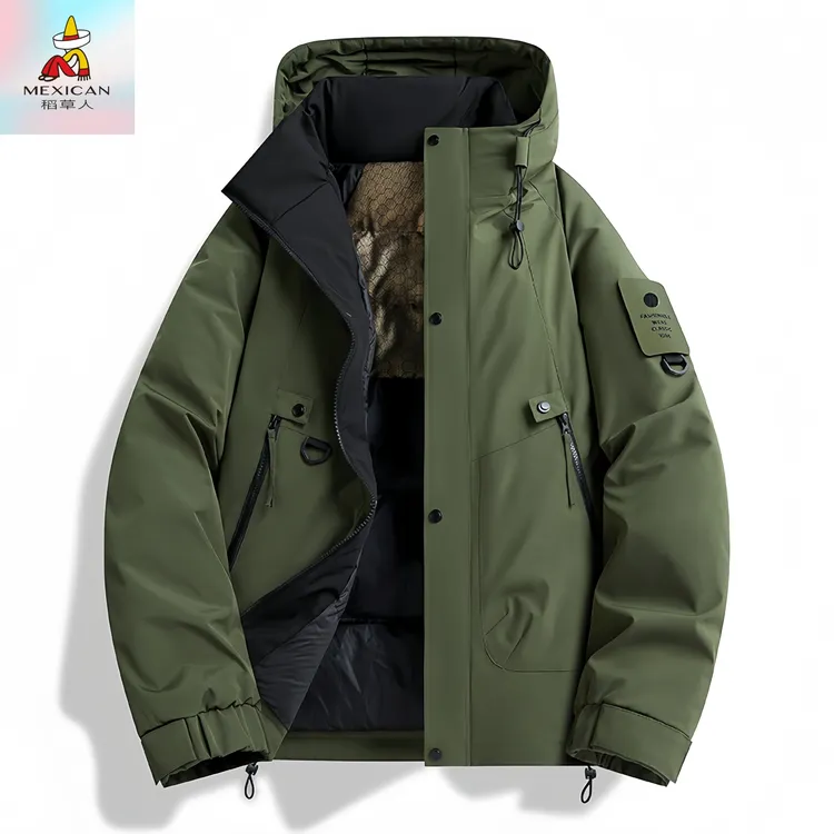 Mexican/稻草人冲锋衣夹克男女秋冬潮流百搭棉服运动休闲情侣外套