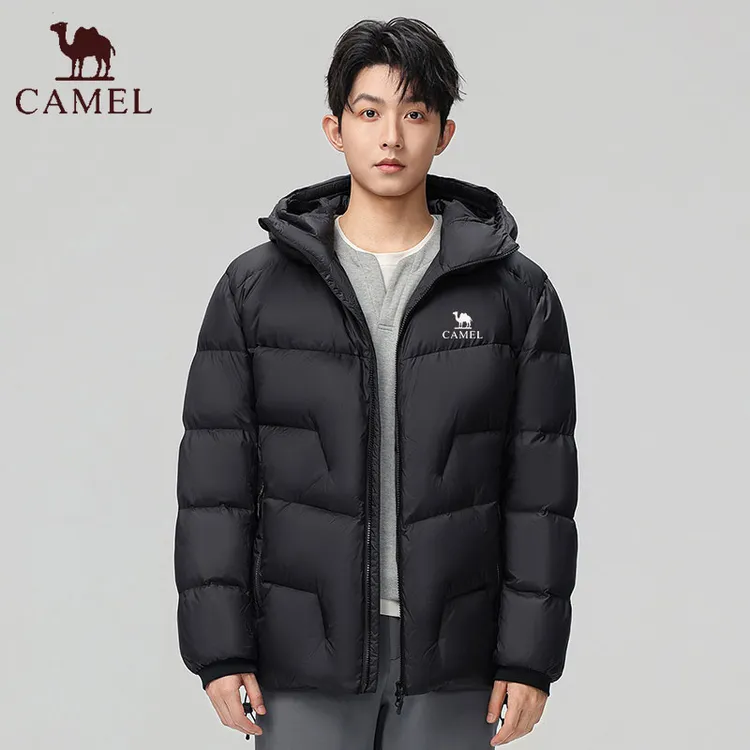 骆驼户外小太阳羽绒服连帽加厚防风保暖情侣款面包外套冬季外套