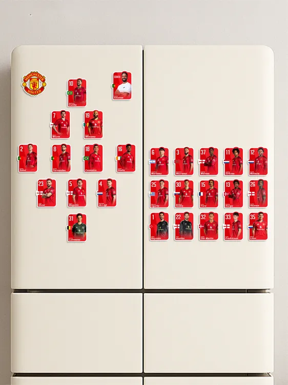 曼联25-26赛季全家福大名单冰箱贴足球阵容冰箱贴