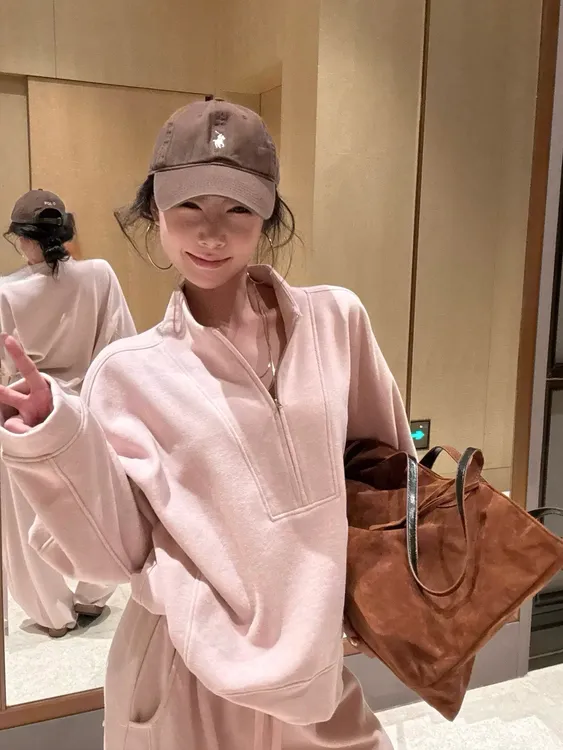 高级感运动套装女秋冬季新款宽松韩版加绒加厚卫衣阔腿长裤两件套