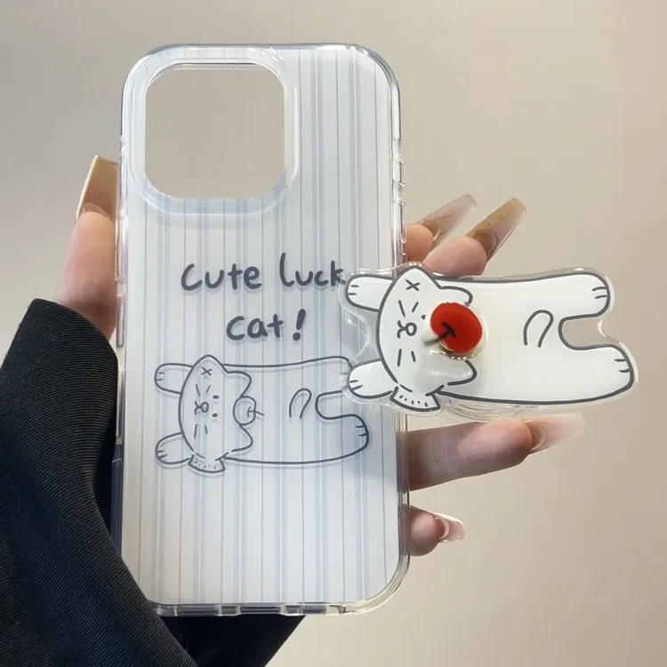 飞跃小猫适用华为mate60苹果oppo小米15/14/13防摔vivo手机壳女