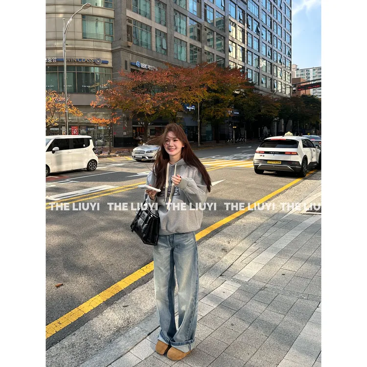 【LIUYI】三只小熊~韩系连帽加绒加厚套头卫衣511214