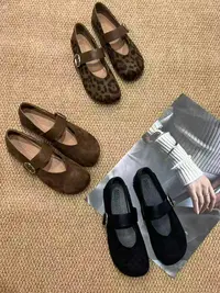 Barbie Siyu 89750秋季一字带浅口复古法式玛丽珍软单鞋