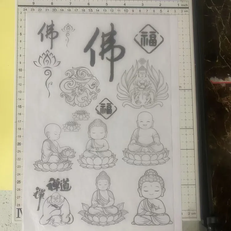 葫芦饰品烙画（禅意风）5张转印纸，大小都有，实用性强。