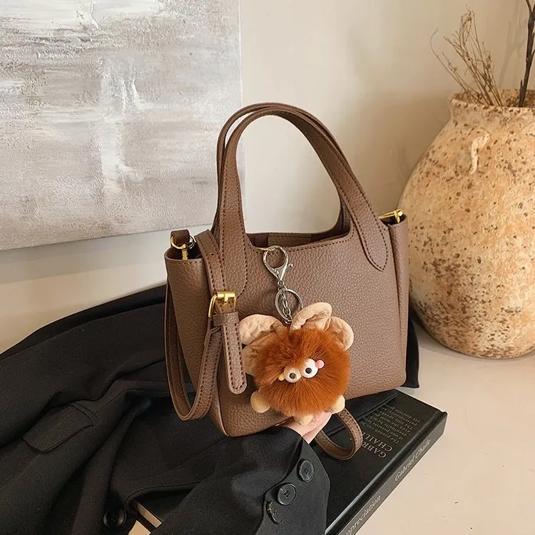 菜篮子水桶包包女2024韩版秋冬复古休闲时尚百搭手提包斜挎包女