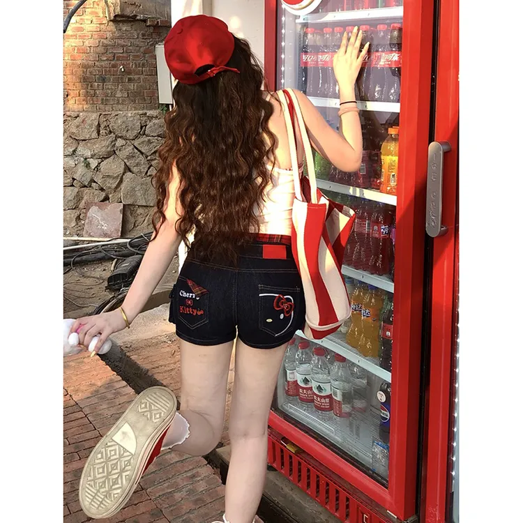 300斤大码胖MM辣妹高腰牛仔短裤女2025年夏季修身显瘦包臀a字热裤