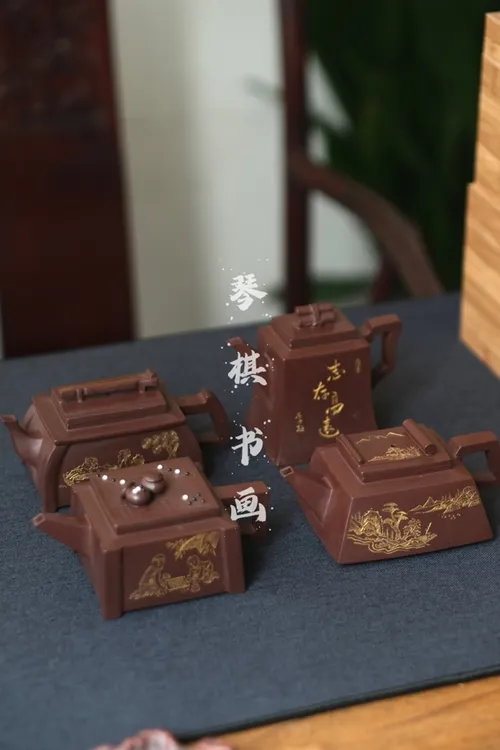 琴棋书画创意款套壶紫泥宜兴高群紫砂老牌实体店