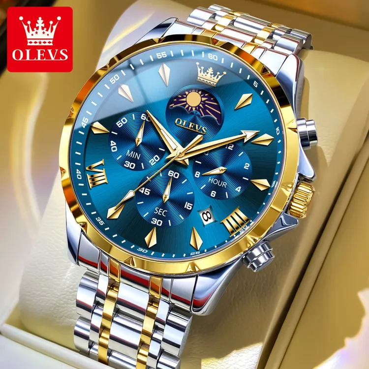 瑞士认证品牌男士手表全自动多功能时尚防水夜光实心精钢高档腕表