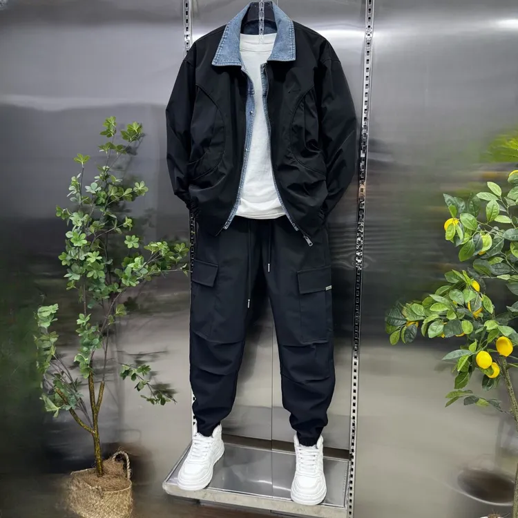 2025男士外套工装裤两件套百搭休闲夹克长裤一整身精品男装穿搭