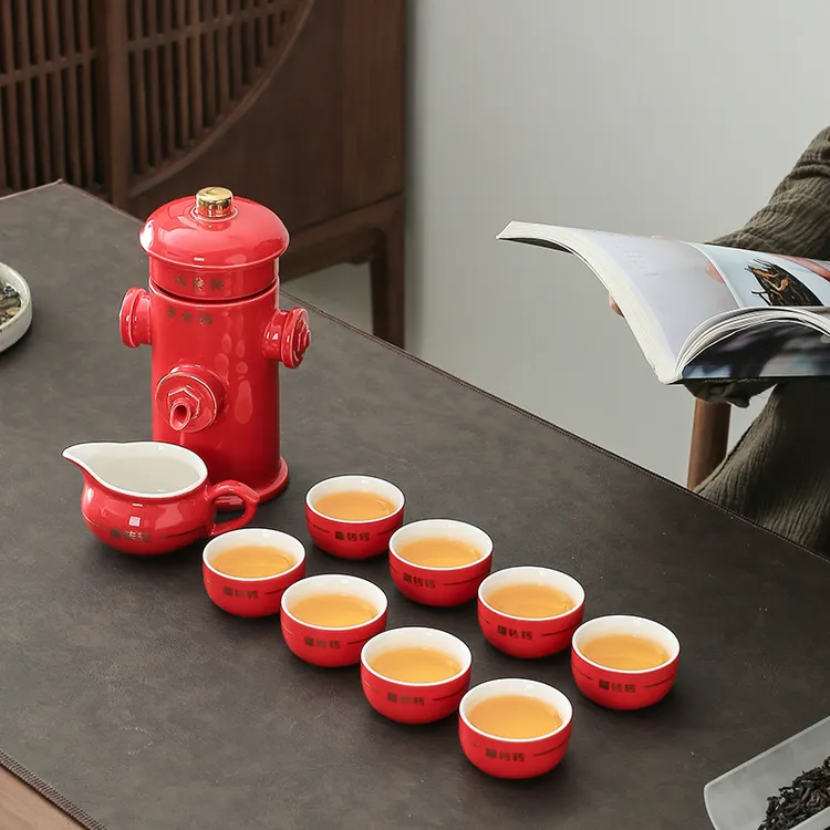 消防栓自动功夫茶具套装陶瓷家用公办室懒人泡茶神器礼盒商务礼品