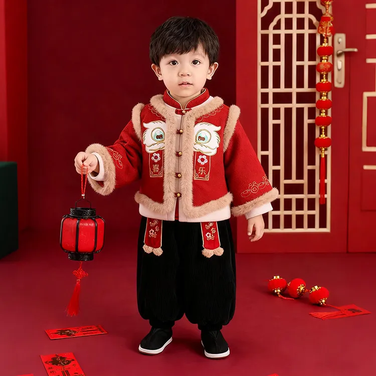 YeeHoO/英氏【断码】2025新款冬季儿童唐装男女童新年喜庆拜年服宝