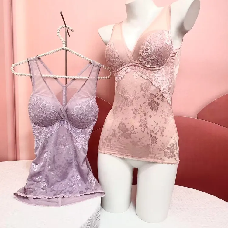 高端外贸元单无钢圈免文胸聚拢侧收托胸收副乳束形美体女美背背心