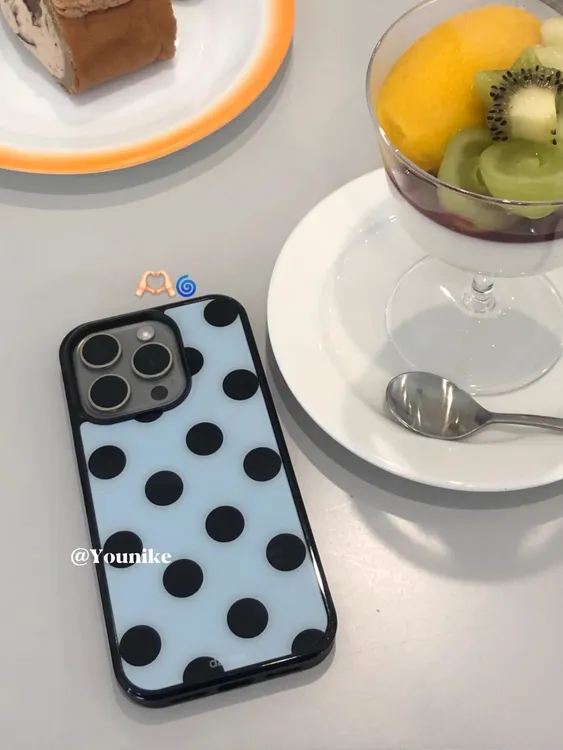 新款赵露思波点网红滴胶手机壳适用苹果16promax高级15简约13小众
