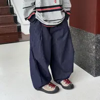 【现货】秋装儿童韩版时尚明线复古百搭休闲廓形牛仔裤CC1143-BQQ1