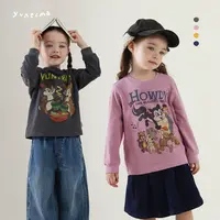 允儿妈女童秋季新款小众纯棉卡通长袖 宝宝春秋洋气T恤儿童上衣潮