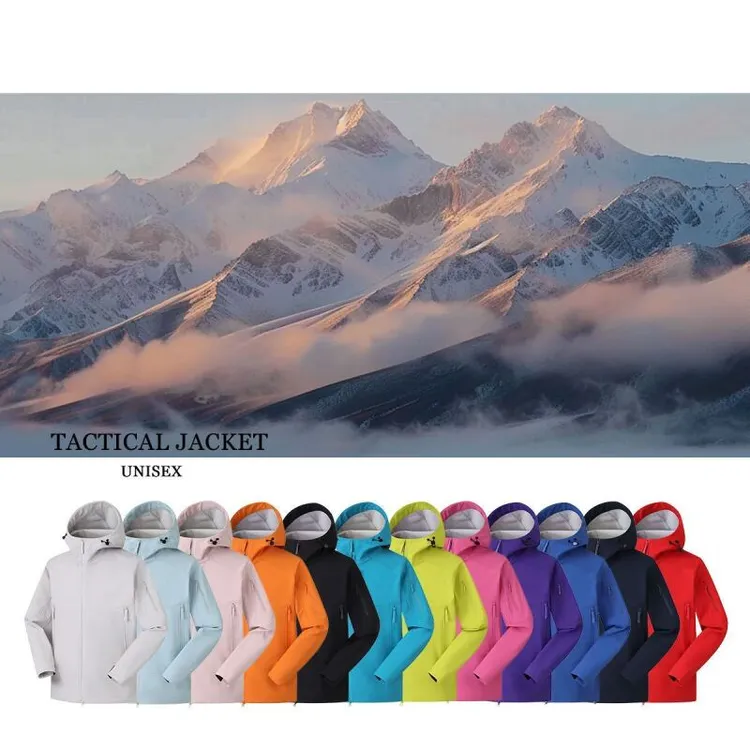 【户外真冲】立体剪裁户外机能三防内里抓绒情侣连帽十二色冲锋衣潮