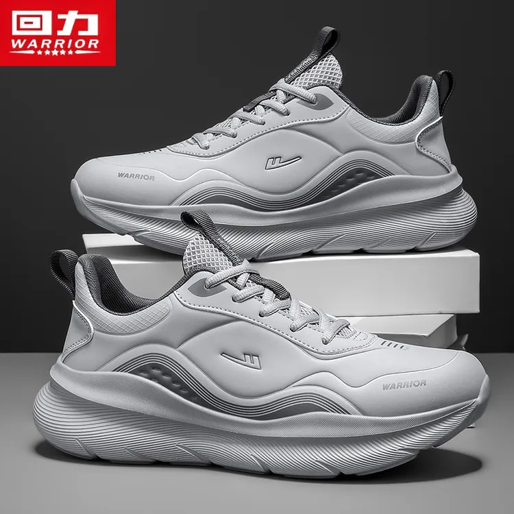 回力跑步运动鞋男士2025新款秋季皮面软底减震防滑休闲男士开车鞋