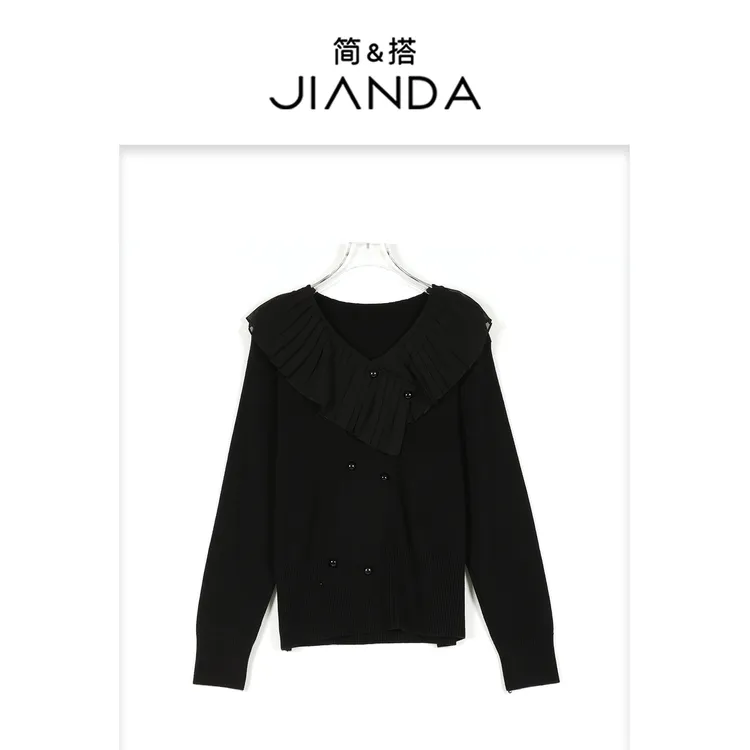 简&搭【千屿Sheila】荷叶千金 巨显瘦的软糯上衣253-SY/1016-35273