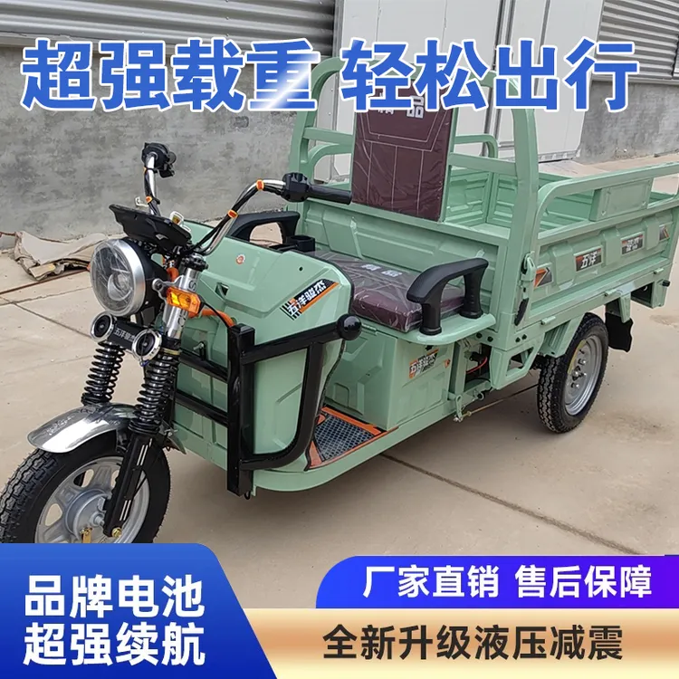 电动三轮车带棚半封闭拉货载货农用快递送货接送孩子老年摆摊电瓶