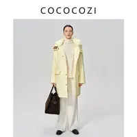 【COCOCOZI】秋冬上新长款简约通勤百搭气质女棉服243CO019MF