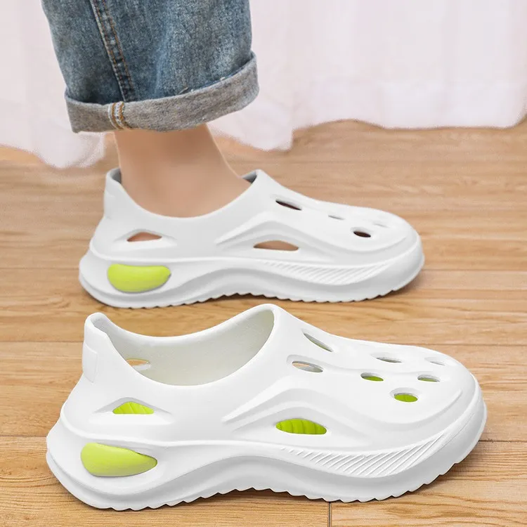 运动洞洞鞋男款夏季外穿2024新款镂空透气凉鞋男士户外防滑踩水鞋