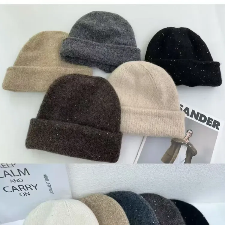 混纺堆堆帽男女秋冬通带韩版百搭保暖护耳针织运动款（003）