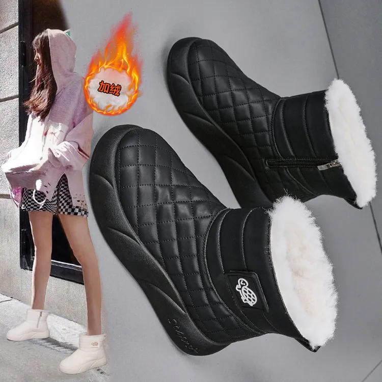 哈尔滨东北大棉鞋女冬季新款雪地靴女加绒大码防水防滑高帮棉靴子