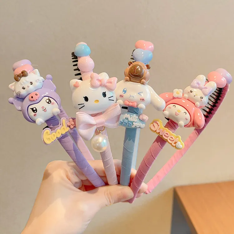 儿童发箍女童卡通库洛米碎发头饰女孩高颅顶不勒头带齿防滑头箍
