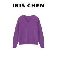 IRIS CHEN 双面羊毛拉绒 2025秋冬“羊绒”加厚百搭针织衫25SY583