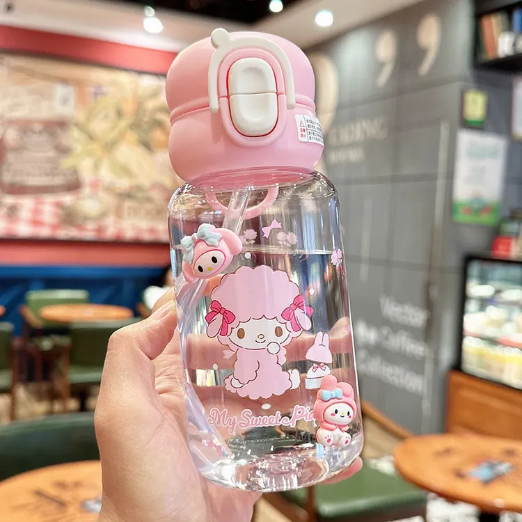 可爱水杯女生高颜值双饮吸管杯学生耐高温儿童小巧便携式塑料杯子
